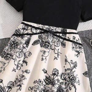 8-12 anni vestiti per bambini nuovo vestito floreale estivo a manica corta per ragazze adolescenti - Product Image 4