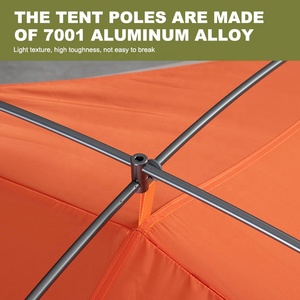 Tenda da Campeggio per Escursioni All'aperto Tre Stagioni, Doppia Camera da Letto per Due Persone, Tessuto in Poliestere/Nylon 210T, Antivento, Impermeabile, Portatile - Product Image 6