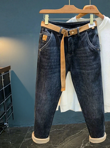 <span class=keywords><strong>Pantaloni</strong></span> Casual Comodi e Morbidi per <span class=keywords><strong>Uomo</strong></span>, <span class=keywords><strong>Jeans</strong></span> Invernali Foderati in Pile Antivento e Caldi, Vestibilità Slim - Product Image 5