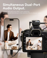 Microphone Sans Fil Hollyland Lark M2S USB-C pour iPhone, Caméra, Android, PC avec Réduction de Bruit pour Photographie, Vlog, Interview
