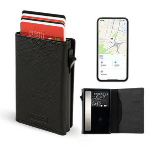 Casekey Unique New Product Anti-lost Aluminum <b>Metal</b> Card Holder Anti-theft Magnetic Closure Smart GPS Tracker <b>Wallet</b> Cardholder - Product Image 1