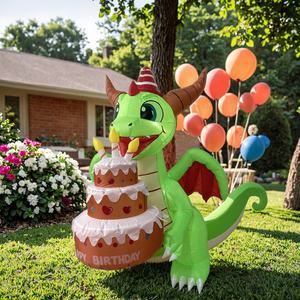 Decoraciones al aire libre inflables 5 pies inflables cumpleaños dinosaurio pastel <span class=keywords><strong>para</strong></span> fiesta de <span class=keywords><strong>feliz</strong></span> cumpleaños - Product Image 6