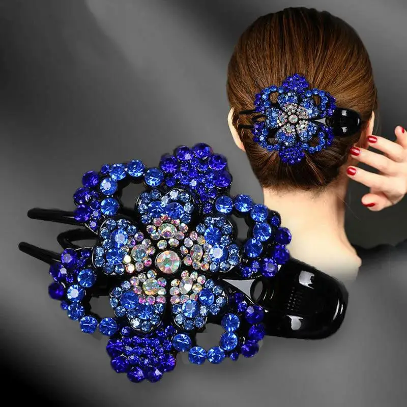 Hot Sale Exquisite Rhinestone Hairpin Ponytail Buckle Mulheres Presentes Cristal Barrette Acessórios Hair Clip Hairgrip