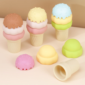 Juego de apilar helados, juguete de silicona para niños de 13 a 24 meses, juego educativo de clasificación y encaje - Product Image 1