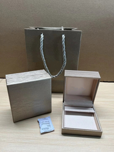 Custom Logo <b>Champagne</b> Square Leather Jewelry <b>Box</b> Set Flip Closure Water Resistant Eco-Friendly Dustproof Packaging for Earring - Product Image 1