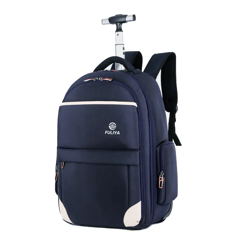 Mochila de equipaje de viaje de alta calidad FULIYA para estudiantes, mochila escolar con ruedas rodantes de gran capacidad
