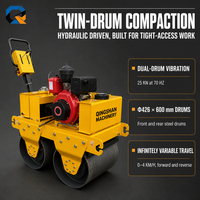 Rouleau compact vibrant à tambour unique QS600D, direct usine, avec moteur Changchai, pour la construction d'asphalte et de terrains.