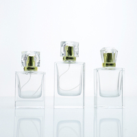 Flacon de parfum de luxe, flacon de parfum carré, flacon de parfum personnalisé de 50 ml avec emballage en boîte