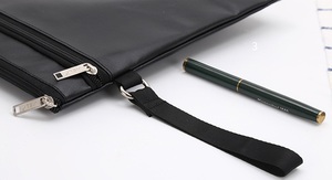 Bonita cartera A4, bolsa plana para documentos, bolsa con cremallera y logotipo personalizado, sobre de cuero suave, bolsa de maquillaje - Product Image 6