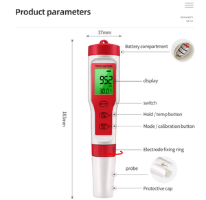 Portable 4-in-1 5-in-1 3-in-1 Water Quality Tester Accuracy <strong>PH</strong> <strong>Meter</strong> TDS EC Temp Detector for Hydroponics - Product Image 2