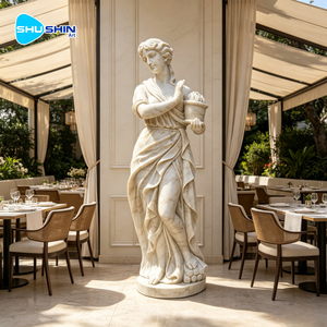 Statue de la déesse Deméter en marbre blanc naturel, sculptée à la main, sculpture moderne européenne de la déesse de la récolte, surface lisse, pour cour d'hôtel - Product Image 2