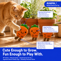 Kattenkruid Wortel Pluche Katten Speelgoed Staand met Groen Viltblad voor Binnenkatten Interactief Spel
