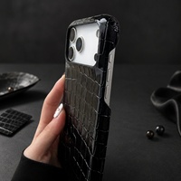 Étui de téléphone en cuir de crocodile Luxe Antichoc pour iPhone