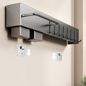 Wholesale Wholesale Household Organizer Rack Wall Mounted Knife Holder <b>Kitchen</b> <b>Storage</b> Shelving <b>Units</b> Tableware Shelf With Towel - Product Image 4