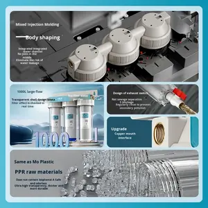 Purificador de Agua Doméstico de Plástico con Prefiltro de Carbón Activado de Tres Etapas de 10 Pulgadas, Subsidio Gubernamental, para Grifo de Cocina y Máquina de Hielo, Gran Capacidad - Product Image 3