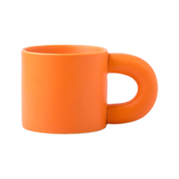 Mug en céramique créatif avec grande poignée - Tasse à eau mignonne et de grande valeur pour cadeaux d'affaires, logo personnalisé