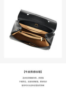 Bolso de Mano Personalizado de Cuero Vacuno Genuino con una Correa para Mujer, Bolso Bandolera con Dos Correas y Cierre de Solapa - Product Image 6