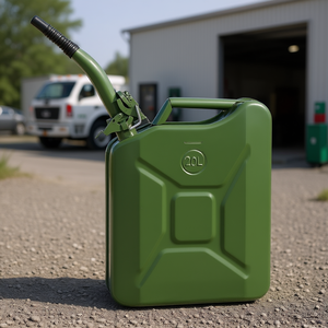 Bidón Portátil Verde de 20L, Tanque de Combustible de Acero con Boquilla Flexible para Gasolina, Autos, Camiones y Equipos - Product Image 2