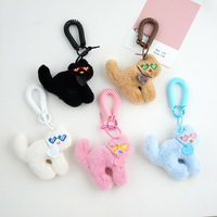 Porte-clés en peluche douce 3D en forme de chat, pendentif pour sac à dos, cadeau promotionnel