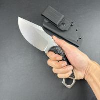 Kampftaschenmesser aus Edelstahl mit G10-Griff, feststehender Klinge aus Damaszenerstahl für Angeln, Survival und industriellen Einsatz – Karambit