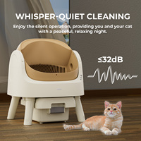 PetPivot AS11 Bac à litière automatique pour chat, fonctionnement par bouton, installation facile, faible courbe d'apprentissage, nettoyage facile, fournitures pour animaux de compagnie, toilette pour chat