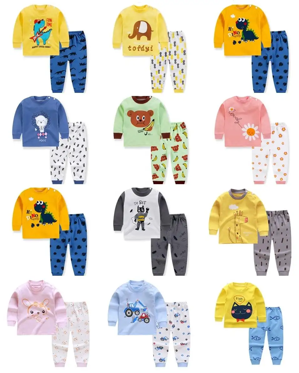 Set Piyama Anak Mode Baru 2021 Baju Tidur Anak Kartun Anak Laki-laki Piyama Rumah Anak Perempuan Katun Baju Tidur Hewan Manis