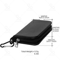 Étui à fléchettes Penpen en cuir PU et EVA, noir, coque rigide de voyage avec poches en EVA pour les tiges de fléchettes, conception de sécurité durable BH76