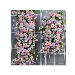 Nhà Máy Giá Đám Cưới Màu Hồng Hoa Runner Nhân Tạo Pastel Hoa Runner Sắp Xếp Cho Bảng Trang Trí - Product Image 1