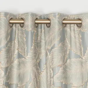 Factory direct sales high-end European style golden leaves embroidery curtains ready made for living room/