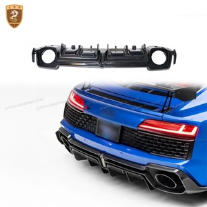 Facelift Caprist Style diffuseur arrière menton pour <span class=keywords><strong>Audi</strong></span> <span class=keywords><strong>R8</strong></span> <span class=keywords><strong>2022</strong></span> modèle voiture sec carbone pare-chocs arrière lèvre - Product Image 1