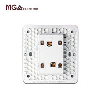 Interrupteurs muraux électriques standard britanniques MGA, blancs, 2 gangs, 1 voie, 10A 250V, pour la maison
