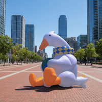 Modèle de canard gonflable géant multicolore pour la publicité, ballon animal de plus de 3,6 m de haut en tissu Oxford, installation facile, décoration pour événement