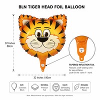 Globos de Mylar con Forma de Cabeza de Animales del Bosque, Serie BLN, Tigre, León, Jirafa, Cebra, Decoración para Fiestas, Venta al Por Mayor
