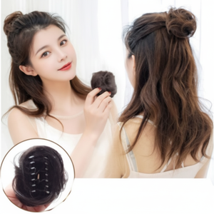 Forcina per capelli rialzata da donna mezza legata con barattoli rialzati - Product Image 1