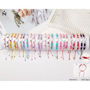 Z. Braccialetti alla moda con perline, 24 pezzi, con ciondolo a cuore colorato, regolabili, per donne e ragazze, regalo per feste - Product Image 1