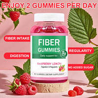 Fabricante OEM/ODM de Gomitas de Fibra de Frambuesa y Limón, Ricas en Fibra Dietética, Sin Azúcar, Vitaminas y Suplementos para la Salud Digestiva