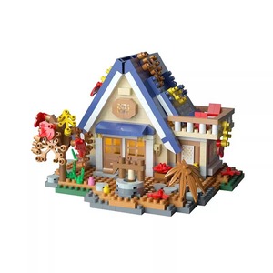 Blocs de construction ABS compatibles transfrontaliers pour la construction de maisons en plastique sur le thème de la forêt, de maisons <span class=keywords><strong>dans</strong></span> <span class=keywords><strong>les</strong></span> <span class=keywords><strong>arbres</strong></span> et de moulin à vent, <span class=keywords><strong>avec</strong></span> vue sur la rue, faits à la main - Product Image 5