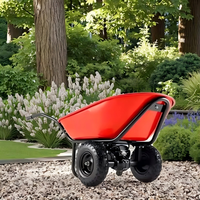 Carretilla de ruedas de construcción de jardín de servicio pesado Carretilla con carga 200kg 100L Rueda de 3,25-8 pulgadas