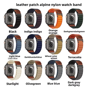 Nuevas Correas de Reloj de Nailon con Etiqueta de Cuero para Apple Watch S11 10 46mm Ultra 49mm SE 44mm 45mm, Correa de Reloj con Hebilla de Presión - Product Image 2