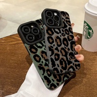 Marque à la mode daim polyvalent Simple imprimé léopard étui de téléphone portable en TPU nouvel Apple 16 Pro Max Compatible iPhone 15/14 Plus