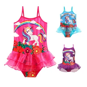 בנות Unicorn קטן נוצצות בנות חתיכה אחת בלט Dancewear התעמלות עבור 3-12Y פעוט דיגיטלי הדפסת ילד של חג מולד תלבושות