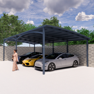 Abri de <span class=keywords><strong>voiture</strong></span> en alliage d'aluminium haute résistance - Imperméable et durable Abri de stationnement portable pour une ou deux voitures - Product Image 5