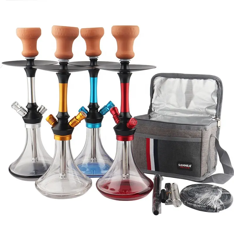 New Style Modernes Design Aluminium legierung Shisha Set Tragbare Handtasche Shisha Tool