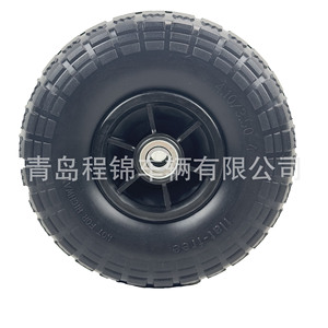 Solid Plastic 4.<b>10</b>/3.50-4 <b>10</b>-<b>Inch</b> Pu Foam Tire For Garden Carts - Product Image 1