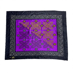 Robe Dashiki Africaine Violette Broderie Florale Sans Manches pour Femme, Tenue Traditionnelle Coupe Classique en Soie Écologique Hiver - Product Image 3