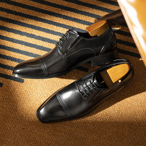 Zapatos de Cuero Formales de Negocios de Lujo de Alta Calidad 2026, con Cordones y Coloración a Mano, Envío Personalizado Disponible - Product Image 4