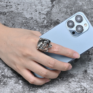 Retro-style tiger head stainless steel <b>ring</b>, unique, majestic, and powerful tiger roaring <b>titanium</b> steel men's thumb <b>ring</b>/hand j - Product Image 5