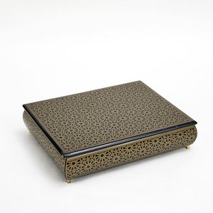 Exhibidor de Madera de Alto Brillo con Forro de Gamuza para Anillos, Pulseras y Collares, Diseño Rectangular Lujoso y Elegante - Product Image 2