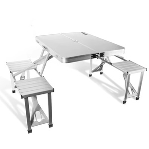 Table pliante portable réglable en aluminium pour l'extérieur, barbecue, camping, pique-nique, chaises de jardin pliantes - Product Image 1