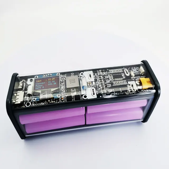 DIY 65W digital display Power Banks Portable Battery Charger mecha Power Bank Supply